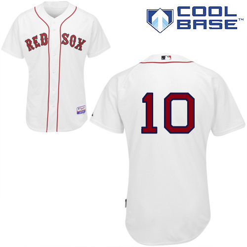 Jonathan Herrera #10 MLB Jersey-Boston Red Sox Men's Authentic Home White Cool Base Baseball Jersey